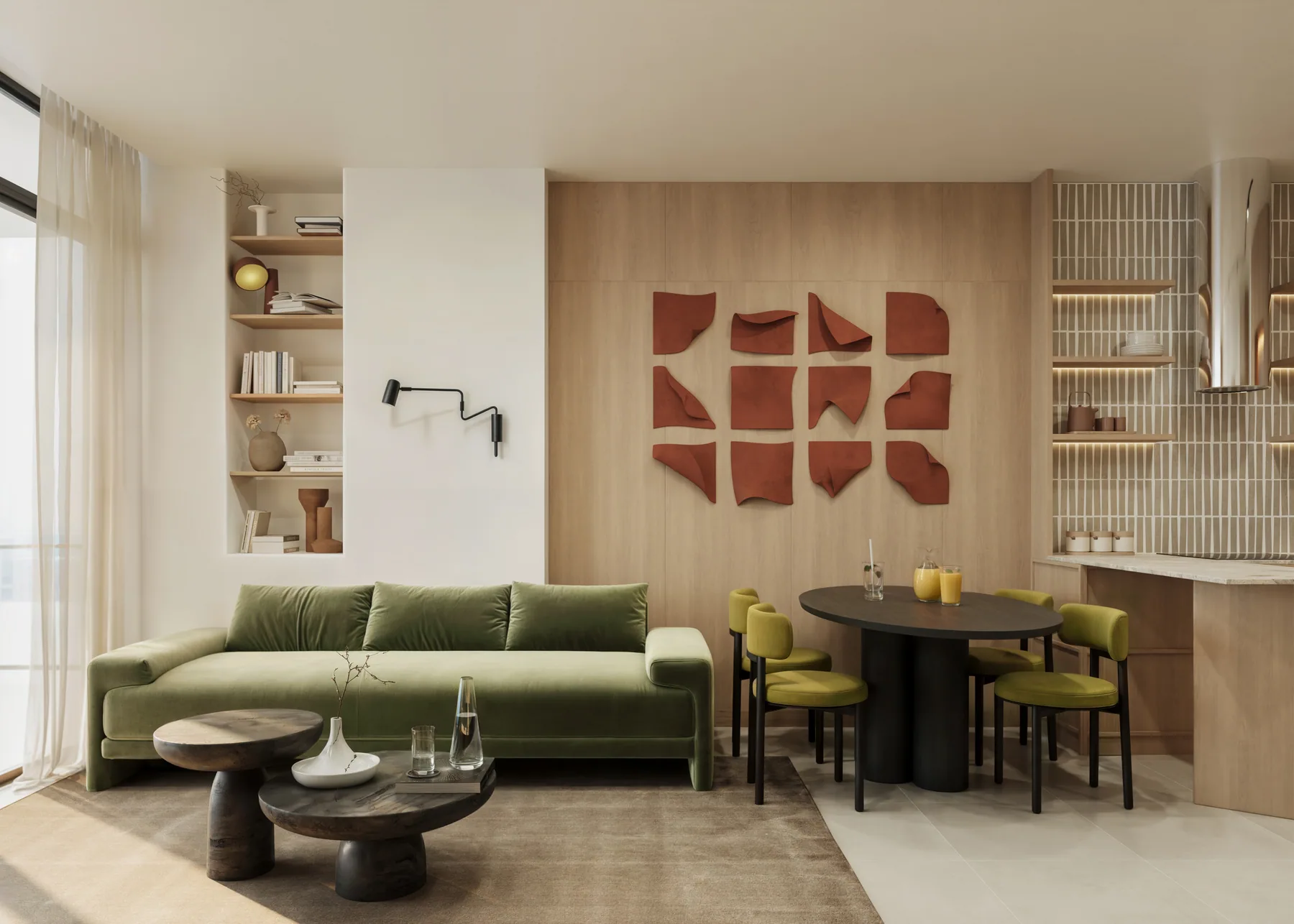 Indicative living and dining interior