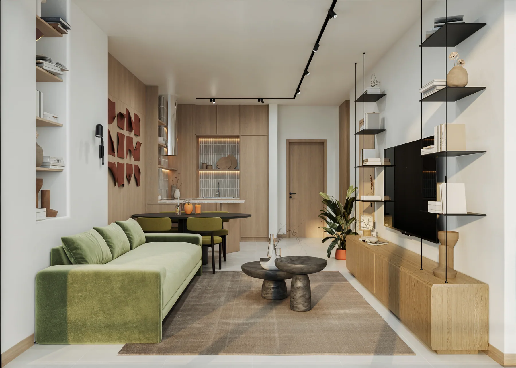 Indicative open-plan living room